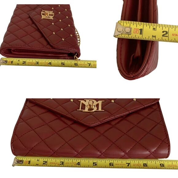 Badgley Mischka Vagan Quilted Leather Flap Crossbody with Studs and Chain Strap - Picture 10 of 11